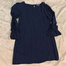 Luxology Dresses | Navy/White Pinstripe Tunic Dress | Color: Blue | Size: 10