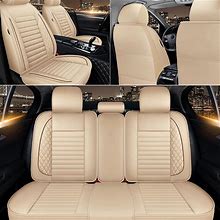OTOEZ Universal Car Seat Cover Full Set Waterproof Leather Front Rear 5 Seats