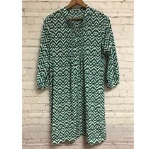 Gap Dress Womens Xs Extra Small Green White Blue Buttons 3/4 Sleeve