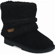 Women's Faux Suede With Berber Cuff Ankle Boot By Gaahuu In Black (Size 9 M)