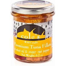 Cole's Premium Tuna Fillets In Olive Oil With Sweet Red Pepper, Canned Fresh Seafood, Non-GMO And Gluten-Free Wild-Caught Tuna Fish Fillets With High