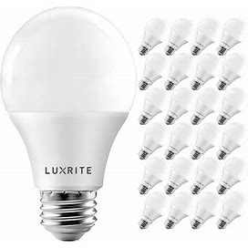 LUXRITE A19 LED Bulb 60W Equivalent, 3000K Soft White, 800 Lumens, Dimmable Standard LED Light Bulbs 9W, Enclosed Fixture Rated, Energy Star, E26
