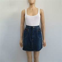 Saint Laurent Blue Denim Multi Pocket Skirt Size 25