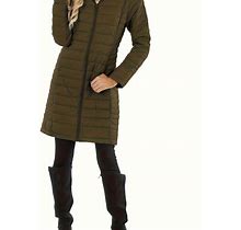 Solid Color Zip Up Hooded Outerwear, Women's Knee High Cotton Casual Long Sleeve Women's Clothing Coat Hooded Coat Hooded,Army Green,Popular,Temu