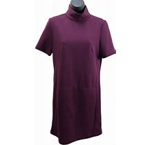 Donna Morgan Dress Sz 2 Grape Short Sleeve Pockets Back Zipper