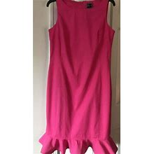 Lemmie Lny York Womens Shift Dress Hot Pink Ruffled Hem Maxi