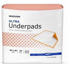 Mckesson Ultra Underpads, Adult Incontinence Bed Pads, Chux, Disposable, Heavy Absorbency, 30 in X 36 In, 200 Count