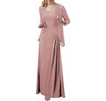 Mother Of The Bride Dresses With Lace Jacket Mother Of The Groom Dresses Pleat Formal Evening Gowns Blush US10