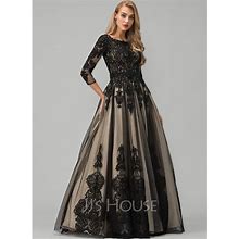 Jjs House Dresses | Jj's House Ball-Gown/Princess Scoop Neck Tulle Prom Dresses With Beading | Color: Black | Size: 12