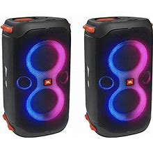 JBL Partybox 110 160W Portable Party Wireless Speaker With Built-In Lights (Pair)