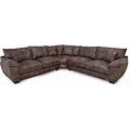 Brown Sectional - Union Rustic Charleigh 240" Wide Symmetrical Corner Sectional Polyester | 39 H X 240 W X 125.5 D In | Wayfair