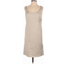 Akris Punto Casual Dress - Party Scoop Neck Sleeveless: Ivory Print Dresses - Women's Size 8