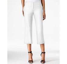 Bar Iii Women's High Rise Cropped Culotte Pants Washed White, Size 0