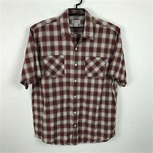 Carhartt Shirts | Carhartt Shirt Size Xl Maroon Cotton Plaid Button Front Short Sleeve Mens | Color: Red | Size: Xl