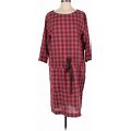 Beachlunchlounge Casual Dress: Red Checkered/Gingham Dresses - Women's Size Small