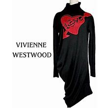 Vivienne Westwood Red Label Heart Pt High Neck Dress W/Tag Size 2 Used