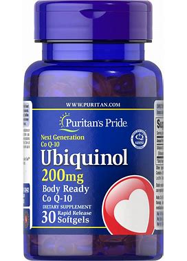 Puritan's Pride Ubiquinol 200 Mg | 30 Rapid Release Softgels