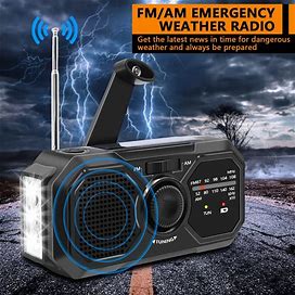 Emergency Crank Weather Radio Solar Hand Crank Portable Radio With Power Bank, SOS,Temu