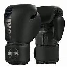 1Pair Adult/Teenager Black Boxing Gloves, Professional Fighting Boxing Muay Thai Sanda Gloves For Training And Practice, Durable And Wear-Resistant Equipment For Punching Sandbag,6OZ