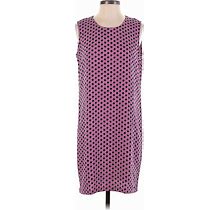 Adrienne Vittadini Casual Dress - Shift Crew Neck Sleeveless: Purple Dresses - Women's Size 6