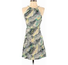 Topshop Casual Dress: Green Tropical Dresses - Women's Size 0 Petite