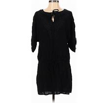 Pinky Casual Dress - Popover Crew Neck 3/4 Sleeve: Black Dresses - Women's Size Small
