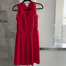 Loft Dresses | Ann Taylor Loft Petite Silk Dress | Color: Red | Size: 0P
