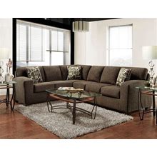 Roundhill Furniture Bergen Fabric Sectional Sofa, Espresso