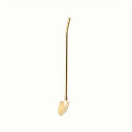 1Pc Stainless Steel Straw Spoon, Threaded Handle Watermelon Integrated Straw Spoon, Coffee Stirring Spoon, Dessert Spoon, Tea,Gold,Must-Have,Temu