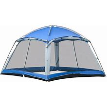 8 Person Camping Tent Screen House Room With Carry Bag And 4 Mesh Walls, Brt Blue