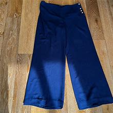 Lauren Ralph Lauren Pants & Jumpsuits | Lauren Ralph Lauren Wide Leg Dress Pants Size 14 High Waisted Navy Blue Used | Color: Blue | Size: 14
