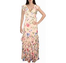 Lauren Ralph Lauren Womens Vikrana Ruffled Long Evening Dress Gown BHFO 7094