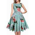 OWIN Women's Vintage 1950'S Floral Spring Garden Rockabilly Swing Prom Party Cocktail Dress…