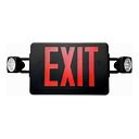 C-Lite LED Exit & Emergency Light Combo Battery Backup Red Letters Remote Capable Black