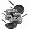Circulon Radiance Hard-Anodized Nonstick Cookware Pots And Pans Set, 10-Piece, Gray