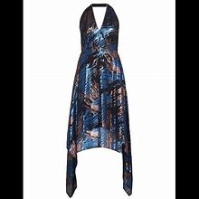 Bcbgmaxazria Dresses | Bcbg Metallic Halter Dress | Color: Black/Blue | Size: Xs