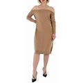 Burberry Ladies Biscuit Bra-Detail Long Sleeve Wool Dress, Brand Size 14 (US Size 12)