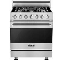 Viking - 3 Series 4.7 Cu. Ft. Self-Cleaning Freestanding Dual Fuel LP Gas Convection Range - Stainless Steel