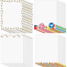 Sabary 160 Sheets Back To School Paper Stationery 8.5'' X 11'' Stationery Paper Pencil Letterhead Paper Letter Writing Stationary Letterhead Printing