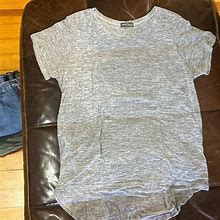 Womens Heathered Gray Dress Shirt. Size Large. | Color: Gray/Red | Size: L
