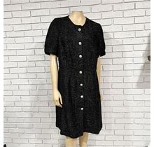 Boden Womens Black Metallic Textured Mini Dress - Size 14