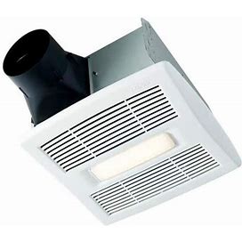 Broan AE110L Invent Series 110 CFM 1.3 Sone Ceiling Mounted HVI Certified Bath Fan With LED Light White Ventilation Exhaust Fans Bath Fans