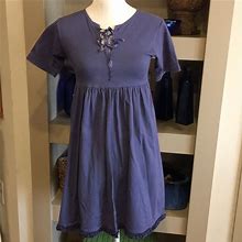 A La Mode Dresses | 5 For 25 Cute Indigo Cotton Dress/Tunic | Color: Blue | Size: One Size