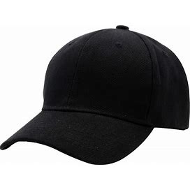 Black Sports Baseball Caps Hat, Men's Adjustable Solid Color Fashion Hat,Temu