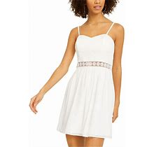 Bcx Dresses | Bcx Womens Crochet Trim Fit & Flare Dress, White, Nwt | Color: White | Size: Various