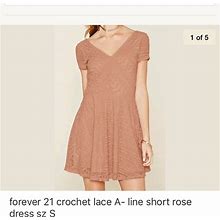 Forever 21 Dresses | New Forever21 Crochet Lace A-Line Short Rose Dress | Color: Tan | Size: Various