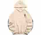 ZAFUL Men's Fleece Hoodie Unisex Rose Letter Print Hooded Pullover Kangaroo Pocket Sweatshirt Light Yellow M