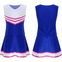 Kids Girl's A-Line Dress Patchwork Cheerleading Dresses Irregular