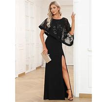 Lace Sequin Shirt Bodycon Floor-Length Bride Of The Mother Dress