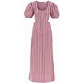 Ganni Striped Maxi Dress With Cut-Outs Women